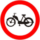Znak zakazu B-10, zakaz wjazdu motorowerów